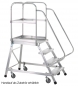ZARGES Podesttreppe Z600, Stahl, einseitig begehbar mit beidseitigem Handlauf